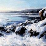 Digitalt Grafisk Arbeid av kunstner Fritz Helge Nyegaard - tittel: Fuglevik i vinterskrud