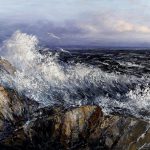Digitalt Grafisk Arbeid av kunstner Fritz Helge Nyegaard - tittel: Opprørt sjø