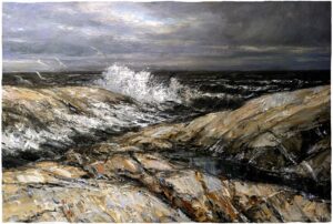 Digitalt Grafisk Arbeid av kunstner Fritz Helge Nyegaard - tittel: Svaberg i oktober